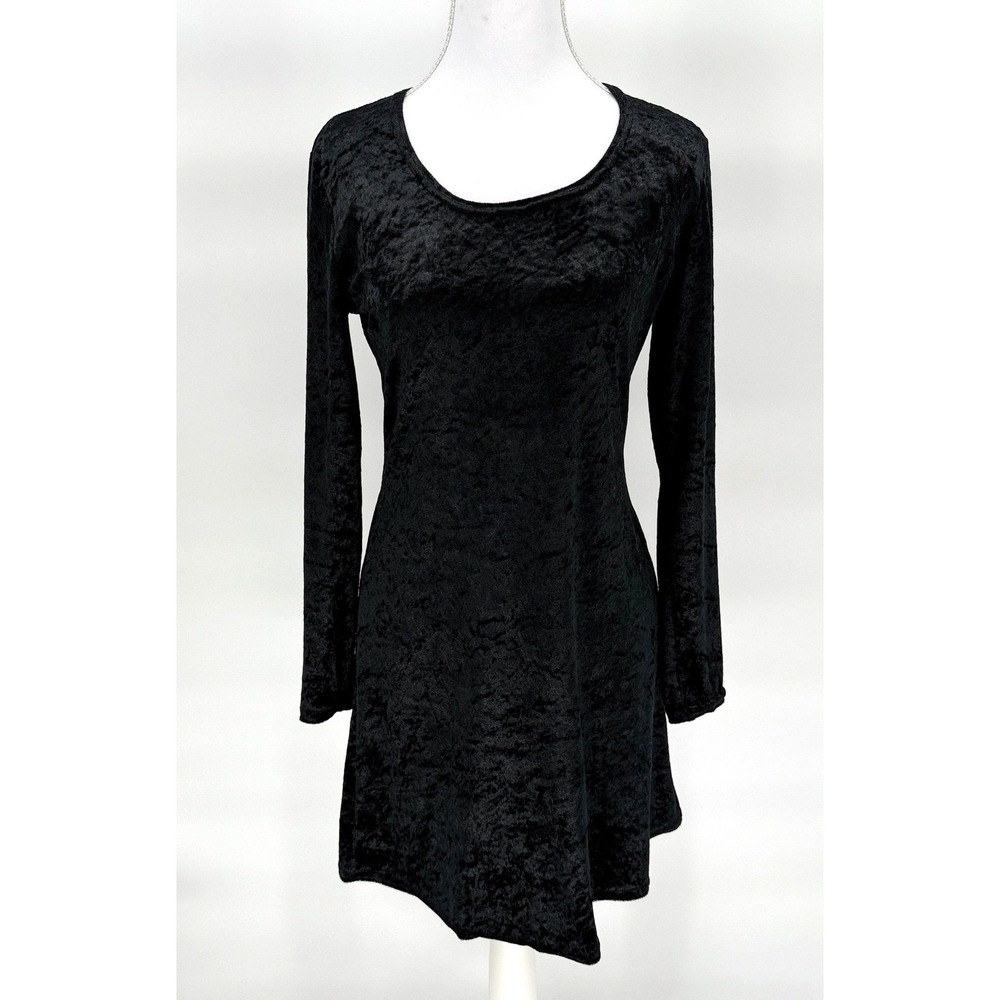 VTG‎ 90s HANA Mini Dress Womens Medium Black scoop neckline, Grunge, Goth